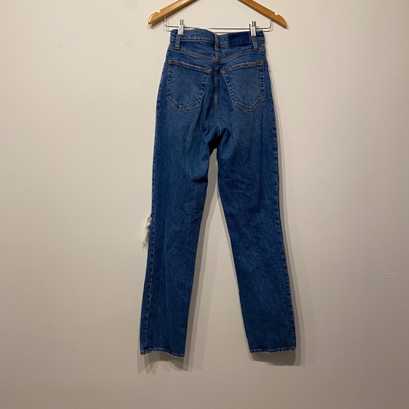 Abercrombie & Fitch Curve Love The 90s Straight Distressed Ultra High Rise 25 - Picture 5 of 5